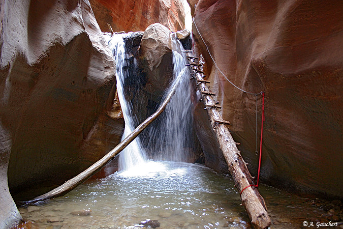 Waterfall With Ladder